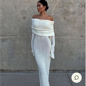 Meshki Off-Shoulder Cream Maxi Dress